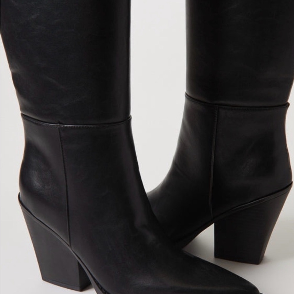 Shoe Dazzle Black Heeled Boots